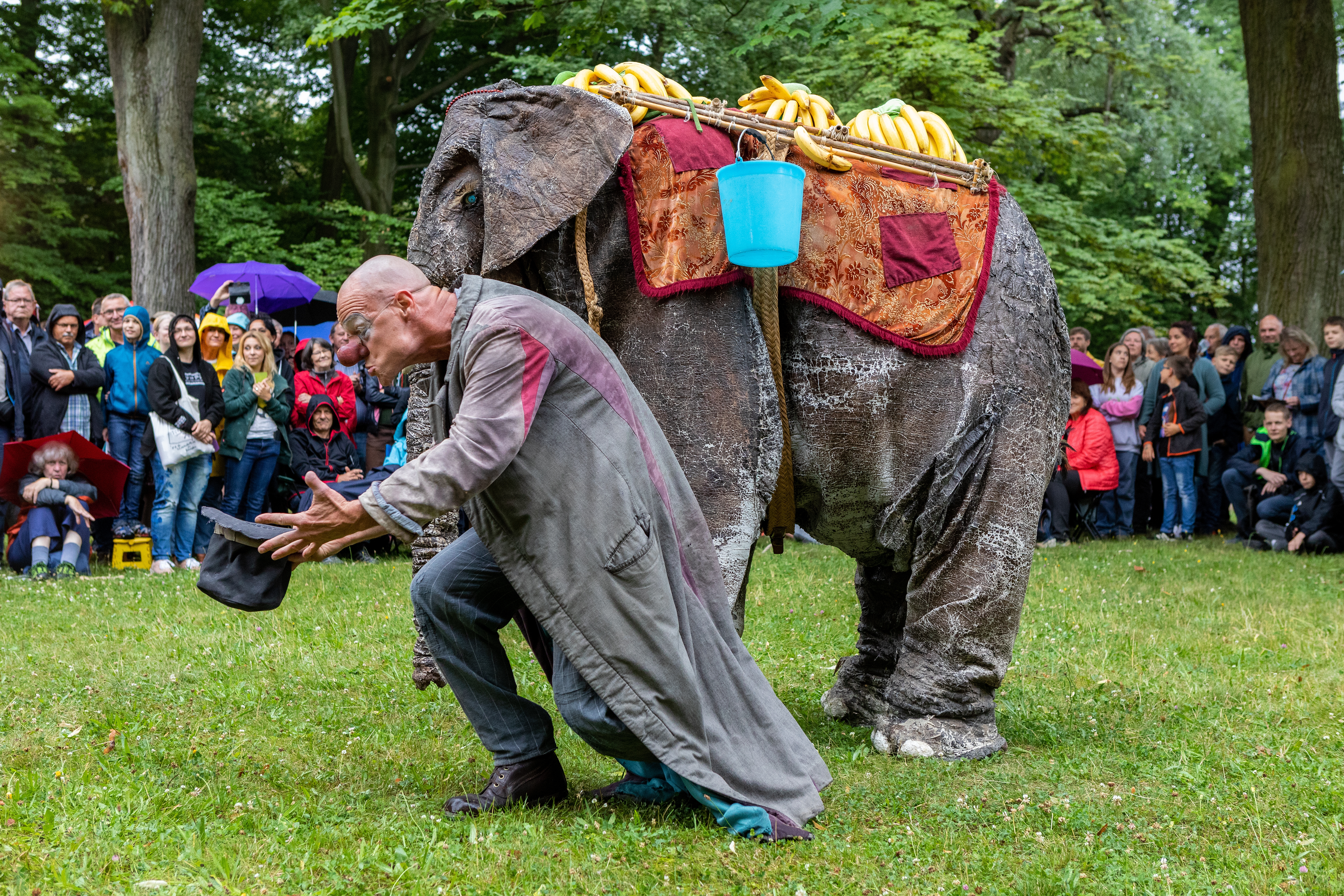 Showman with elephant